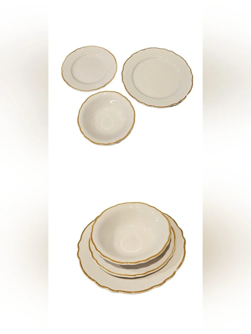 Homer Laughlin Vtg Styleline Gold 6